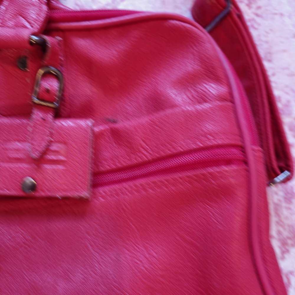 Vintage Amelia Earhart Elegant Red Travel Bag - Picture 3 of 10